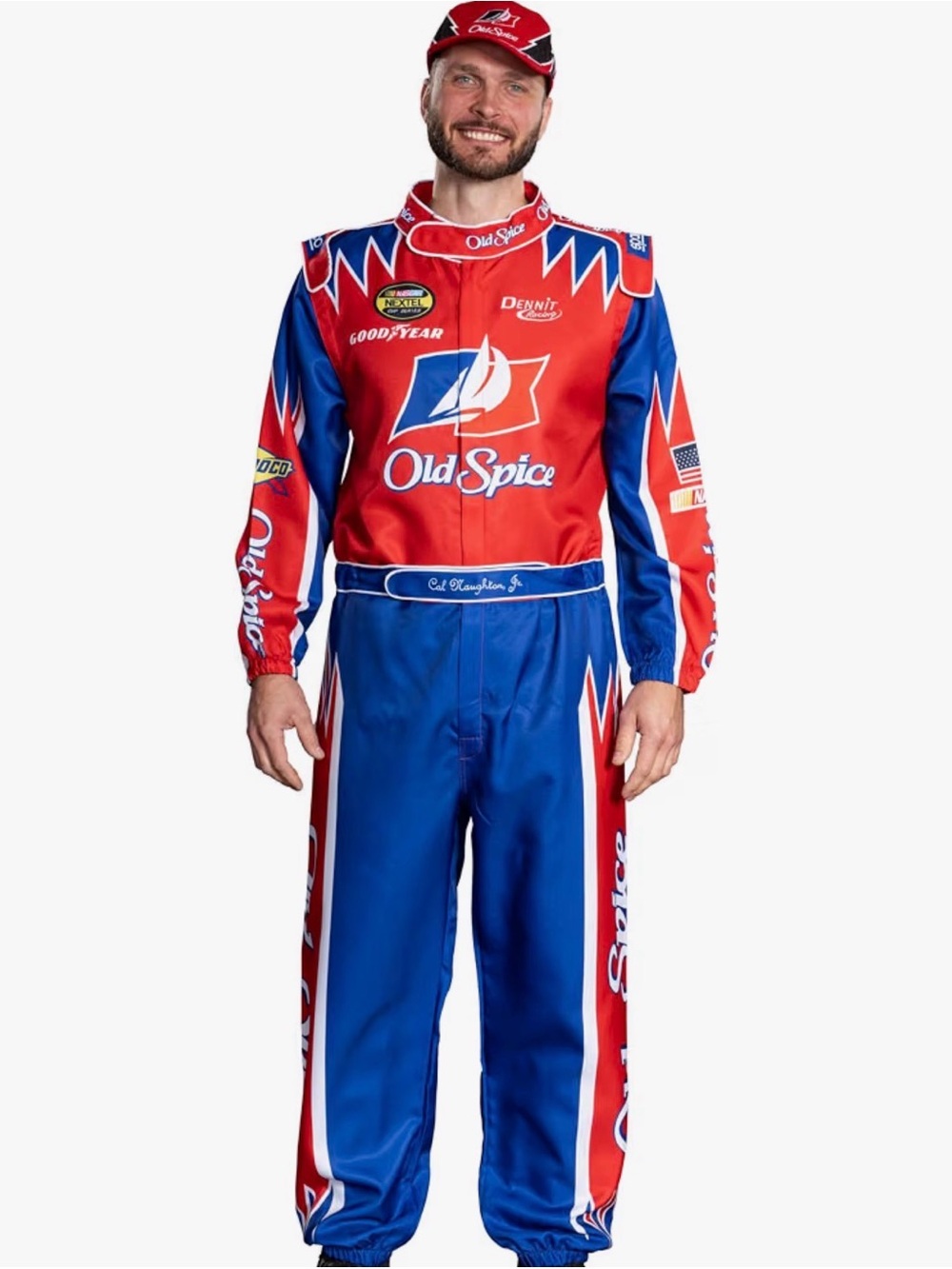 Cal Naughton Jr. Old Spice NASCAR Race Driver Costume XL Talladega Nights